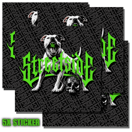 5x Stickers Streetside Dog